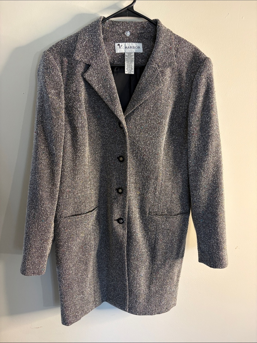 Sag Harbor Heathered Gray Tweed Blazer